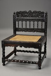 Superb Quality Mid 17thc Solid Ebony Low Chair