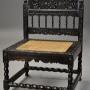 Superb Quality Mid 17thc Solid Ebony Low Chair