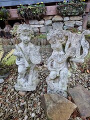 Attractive PAIR Garden Cherub Statues