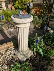 Cast Stone Sundial Pedestal Complete With Gnomon