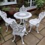 Heavy Cast-iron Set of Garden Table, Four Chairs