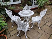 Heavy Cast-iron Set Of Garden Table, Four Chairs