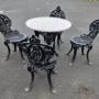 Heavy Cast-iron Set of Garden Table and 4 Chairs