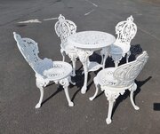 Heavy Cast-iron Setof Garden Table And Four Chairs