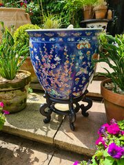 Huge Beautiful Chinese Jardiniere Fish Bowl