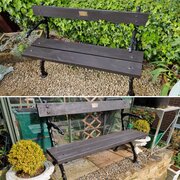Identical PAIR Of Cast-iron 19th C Garden Benches