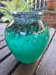 Large Vasart Glass Vase With Aventurine C1930