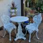 Rare Victorian Dresser Cast-iron Table + 2 Chairs