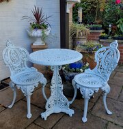Rare Victorian Dresser Cast-iron Table + 2 Chairs