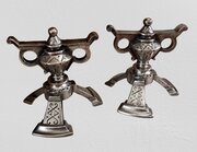 Unusual And Neat Pair Of Steel Fire Dogs
