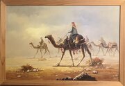 Camels In Desert Landscape Oil Painting Of Bedouin