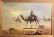 Camels Oil Painting Bedouings In Desert Landscape
