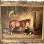Chestnut Bay Hunter Oil Painting Henry Barraud c1860
