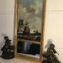 French Trumeau Oil Painting And Gilt Mirror Seascape Galleons At Sea antique paintings