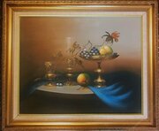 Jozsef Molnar Still Life Fruit Oil Painting Signed