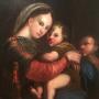18th Century Madonna  Child After Raphael Religious Oil Portraits  antique Paintings