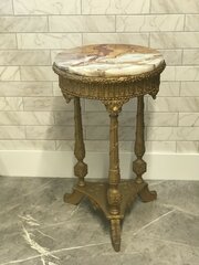 Occasional Plant Stand Onyx Top Ornate Gesso Gilt 