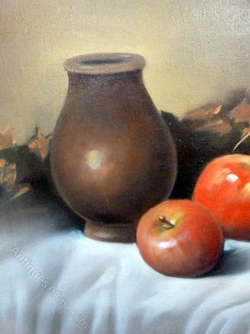 Antiques Atlas - STILL LIFE FRUIT OIL PAINTING BY R.VILLA