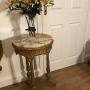 19th French Pedistal Round Onyx Top Wine Table  Gilt Moulded Design