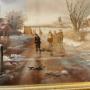 Dutch Manner  Winter Landscape  Oil Painting on panel  antique art