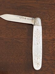 A Small Silver & Mother Of Pearl Fruit Knife