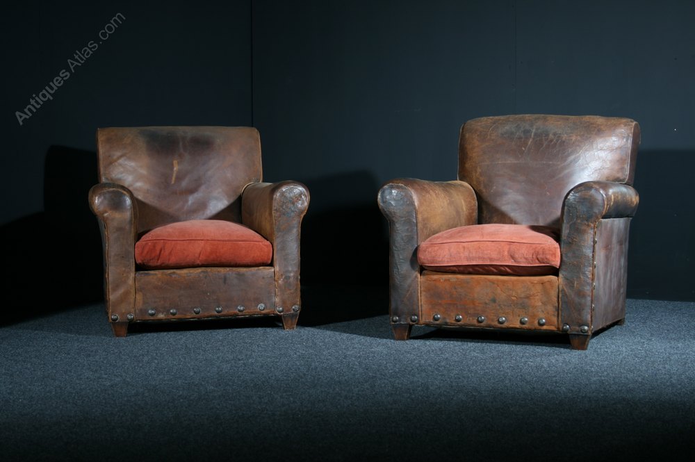 Large Pair Of English Club Chairs SOLD Antiques Atlas