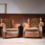 Large Pair of Leather Club Chairs
