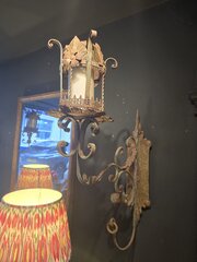 Pair Of Iron  Toleware Wall Lights