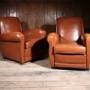 Pair of Leather Club Chairs