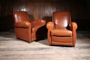 Pair Of Leather Club Chairs