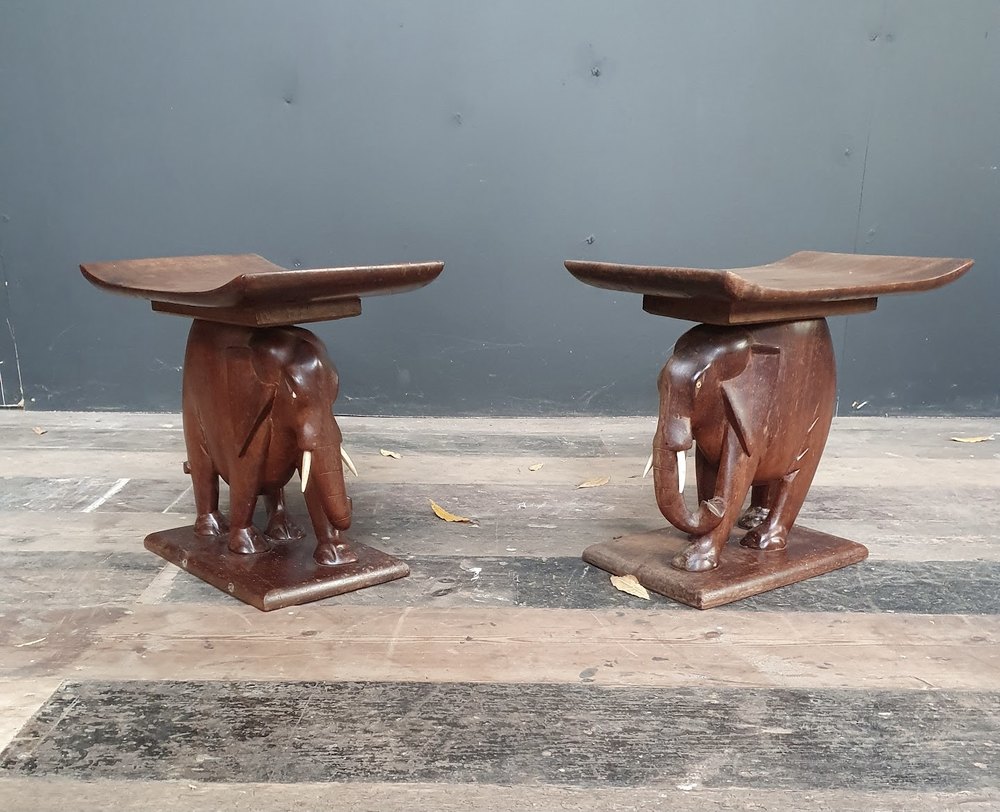 Antiques Atlas Rare Set Of Elephant Coffee Table And Stools