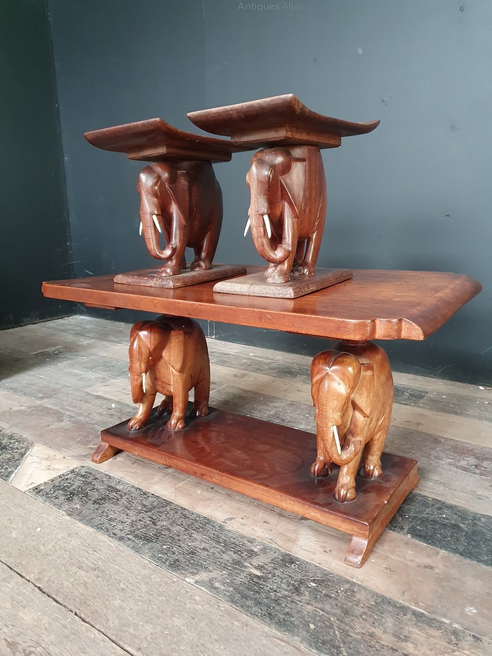 Antiques Atlas Rare Set Of Elephant Coffee Table And Stools