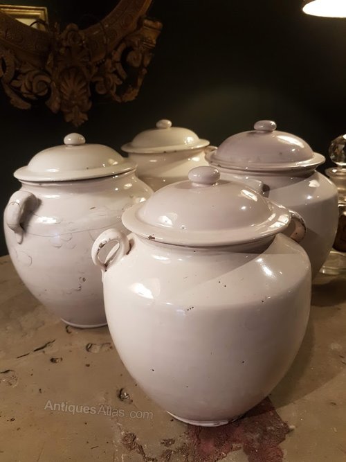 Antiques Atlas Rare White Confit Pots
