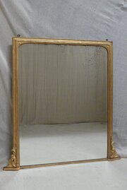 Large Antique Gilt Overmantle Mirror C1880