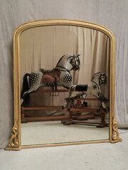 Large Antique Gilt Overmantle Wall Mirror C1880