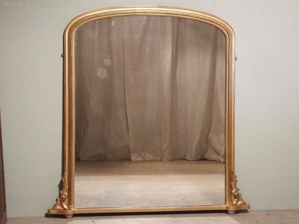 Antiques Atlas Large Antique Gilt Overmantle Mirror C1880 Large Antique Gilt Overmantle Mirror C1880