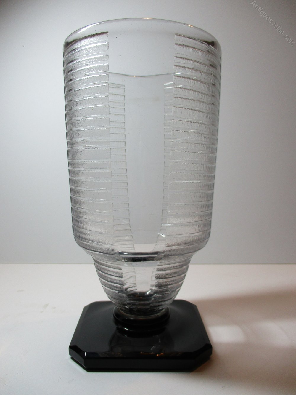 Antiques Atlas Signed Daum Art Deco Glass Vase With Black Foot