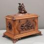 19th Century black forest carved wood casket