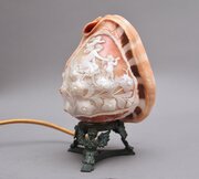 19th Century Carved Shell Cameo Lamp