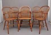 A Set Of Six Stick Back Windsor Armchairs