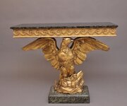 Early 20thc Antique Gilt And Marble Top Console Table