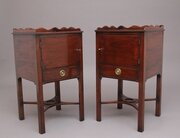 Pair Early 20th Century Mahogany Bedside Cabinets