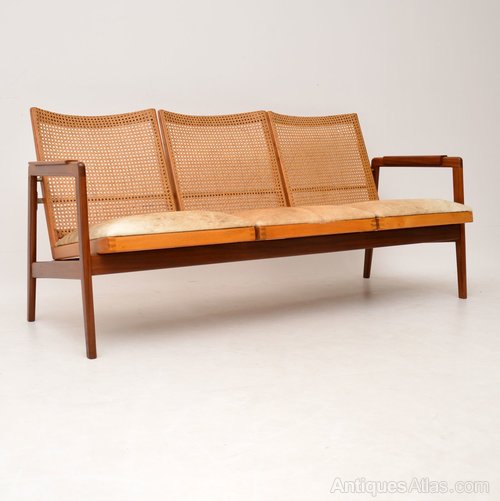 Antiques Atlas 1950’s Vintage Dutch Afromosia & Cane Sofa