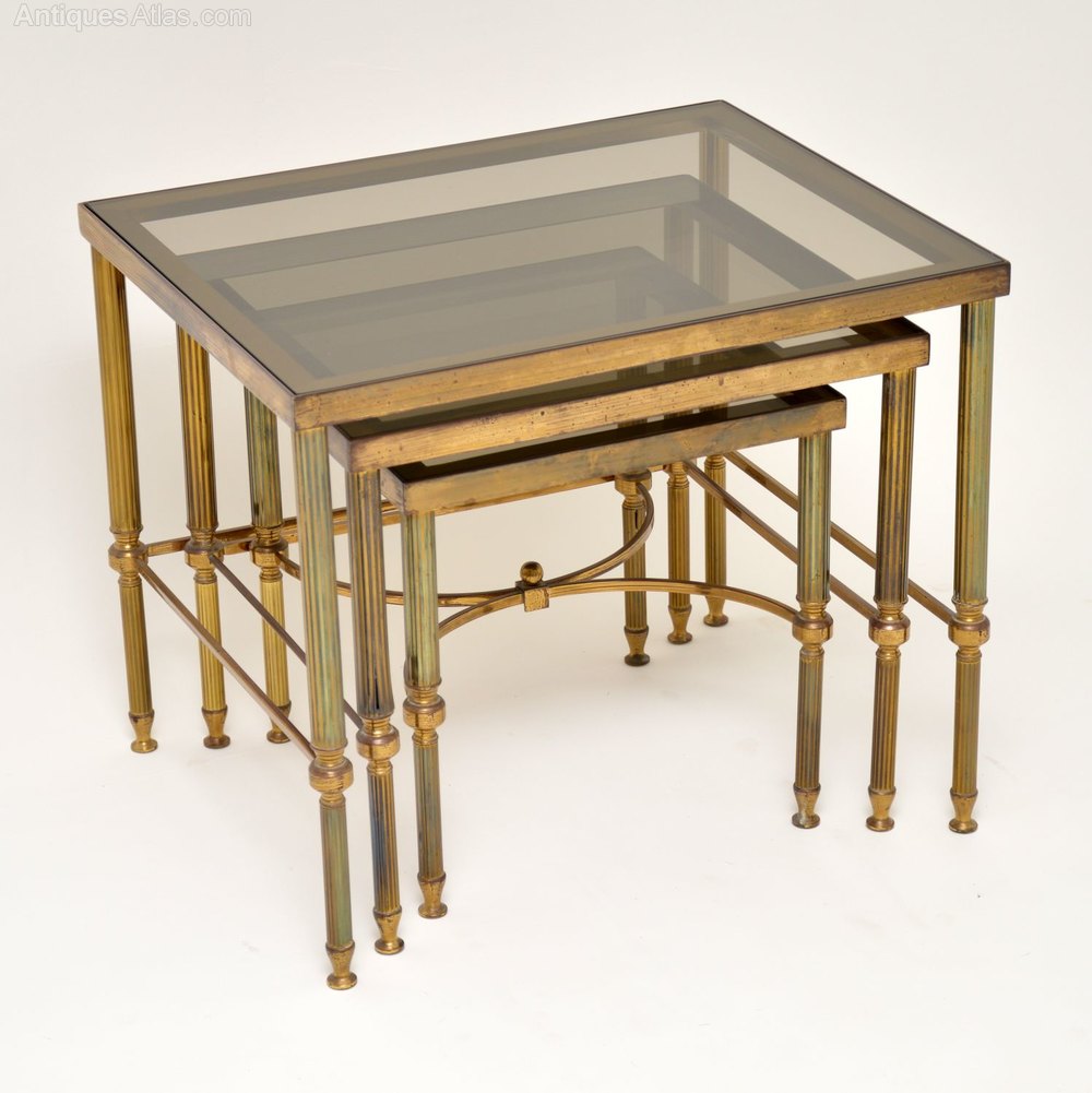 Antiques Atlas 1950’s Vintage French Brass Nest Of Tables
