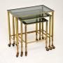 1950’s Vintage French Brass Nest of Tables