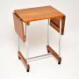 1950’s Vintage Oak & Chrome Drop Leaf Side Table