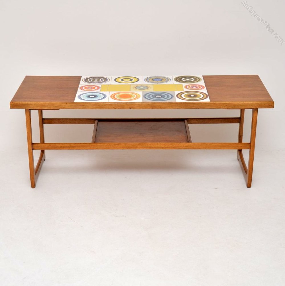 Antiques Atlas 1960’s Teak Tiled Vintage Coffee Table