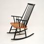 1960s Vintage Ebonised Elm Rocking Chair