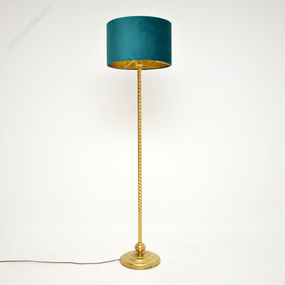 Antiques Atlas 1960's Vintage French Brass Rope Twist Floor Lamp