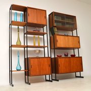 1960’s Vintage Pair Of Teak Wall Units / Room Dividers
